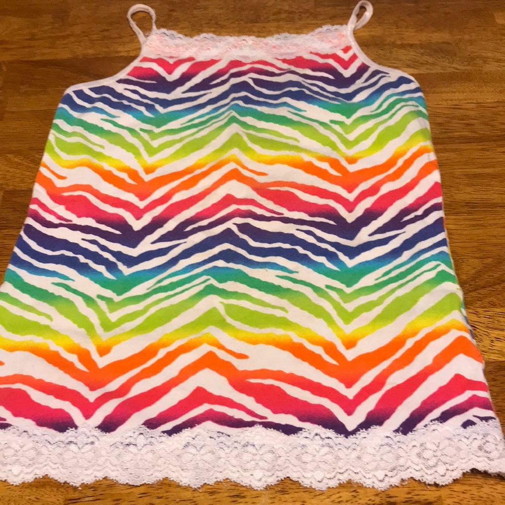 🌟Final Price🌟 Girls Rainbow Zebra Tank Top
